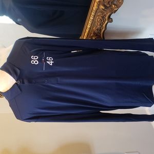 Mens 86 / 46 long sleeve Quick dry shirt Navy  Collared president JOE BIDEN OUT